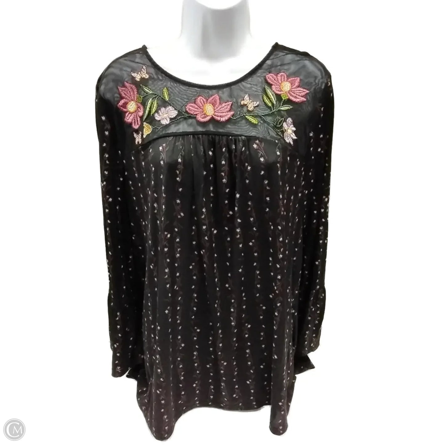 Blouse Long Sleeve By Style And Co Collection Women In Floral Print, Size: 2x