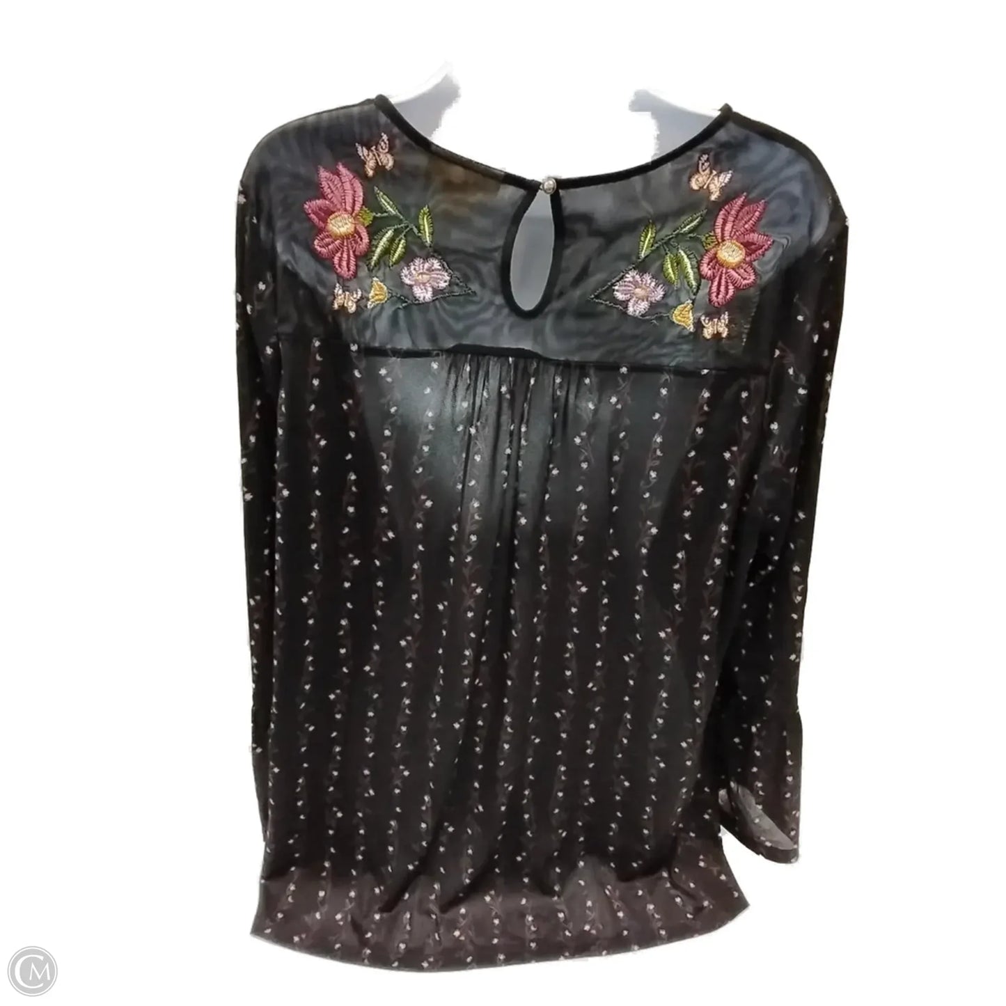 Blouse Long Sleeve By Style And Co Collection Women In Floral Print, Size: 2x