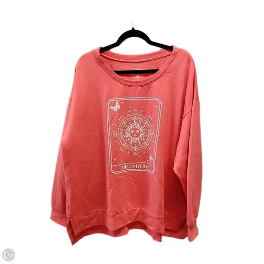 Sweatshirt Crewneck By Clothes Mentor In Orange, Size: 3x