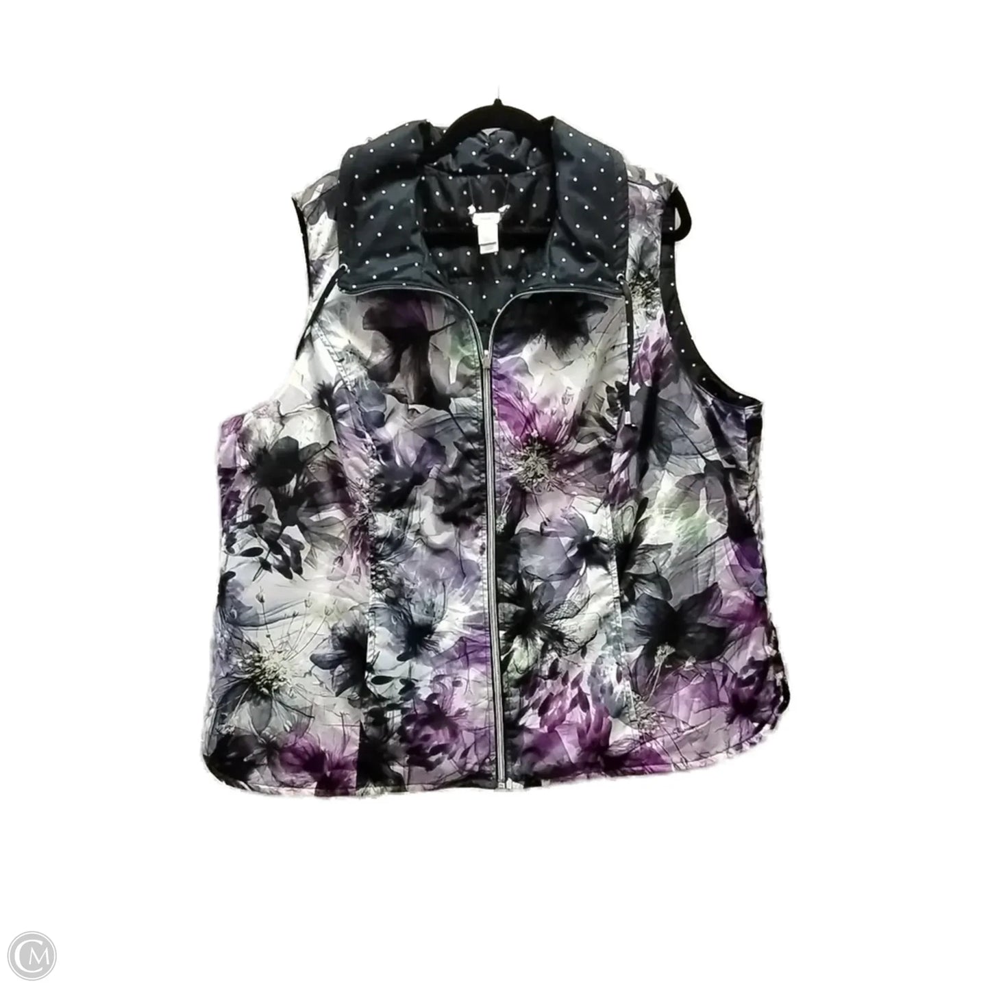 Vest Puffer & Quilted By Cj Banks In Floral Print, Size: 2x