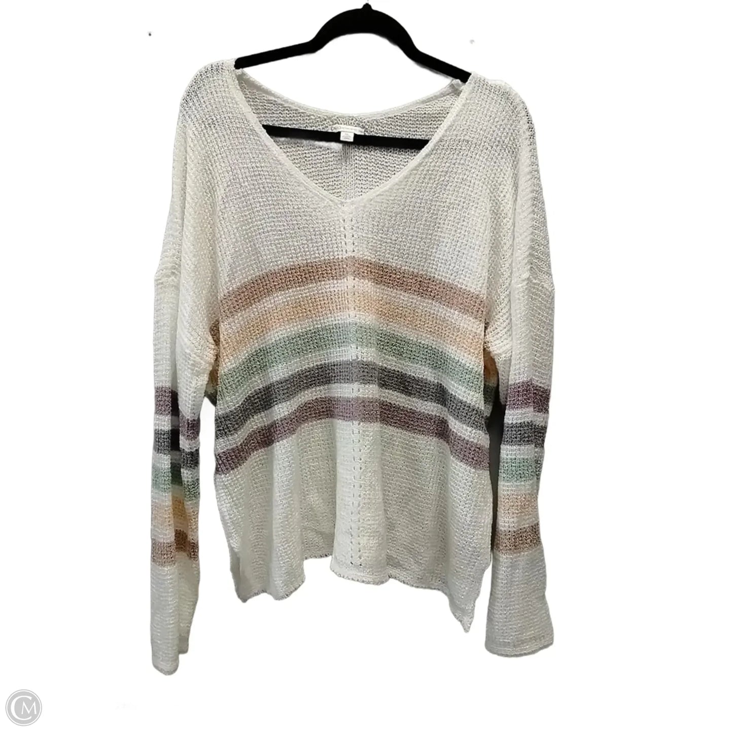 Top Long Sleeve By Cato In Cream, Size: Xl