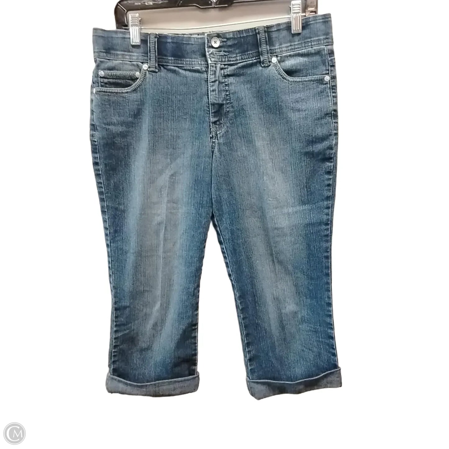 Jeans Cropped By Bandolino In Blue Denim, Size: 6