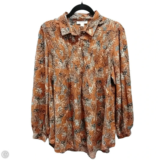 Top Long Sleeve By Beachlunchlounge In Orange, Size: M