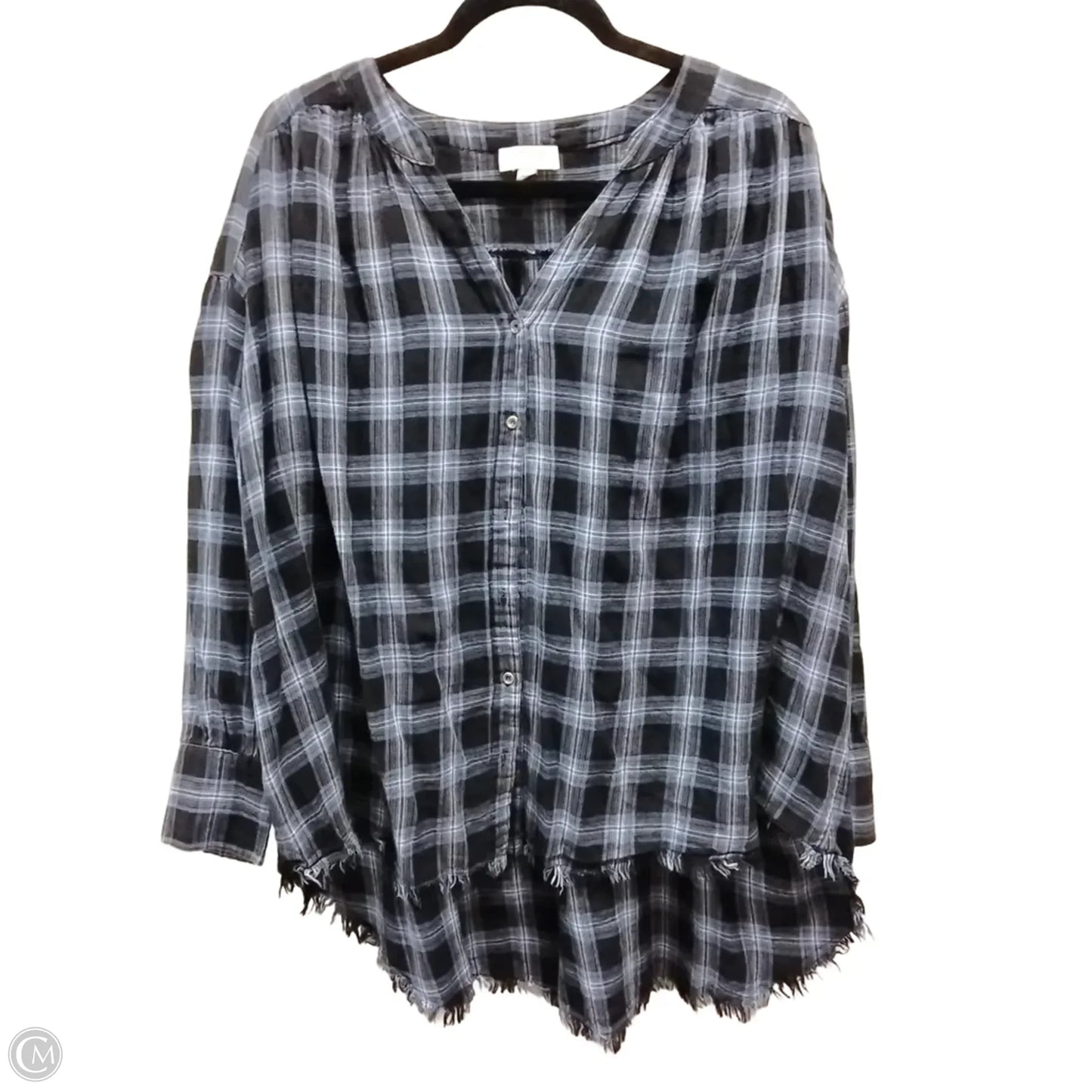 Top Long Sleeve By Umgee In Plaid Pattern, Size: S