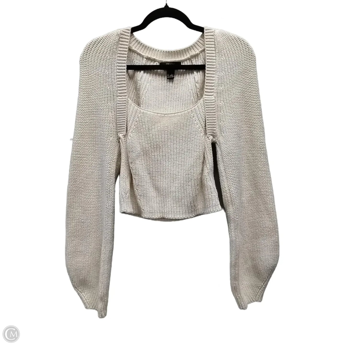 Sweater By Forever 21 In Cream, Size: L