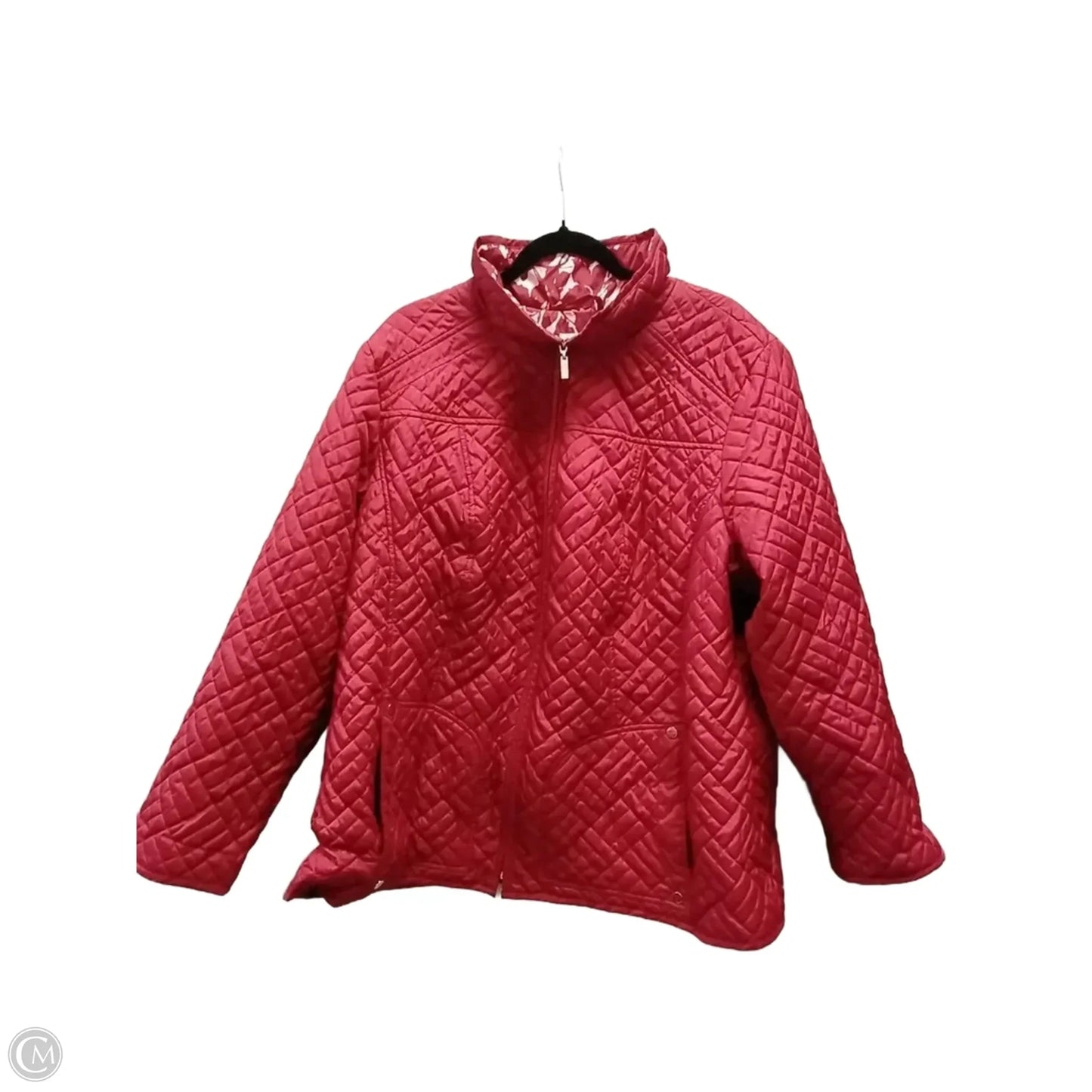 Jacket Puffer & Quilted By Susan Graver In Red, Size: 2x