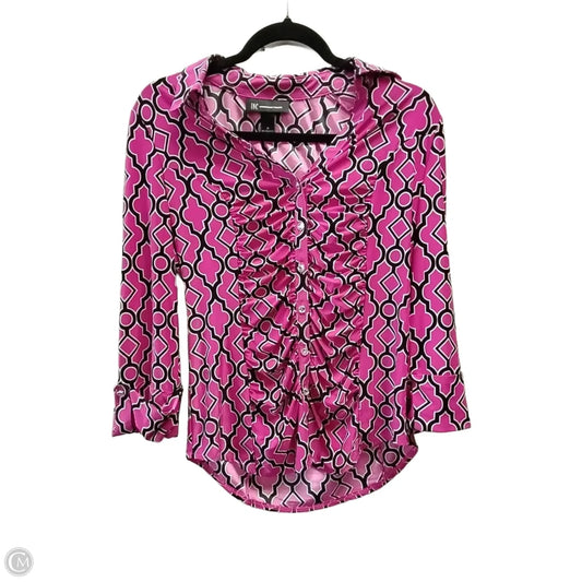 Top Long Sleeve By International Concepts In Pink, Size: M