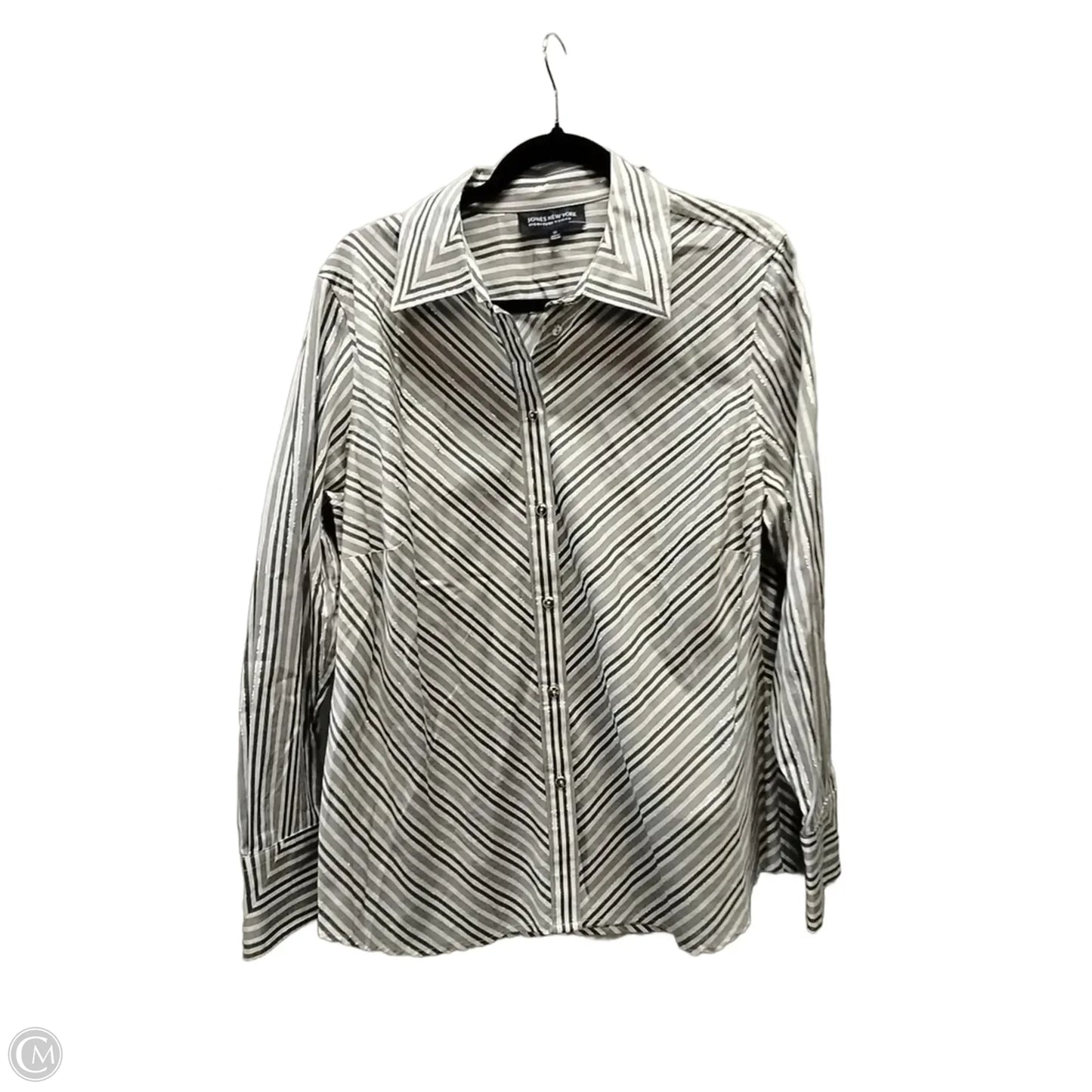 Top Long Sleeve By Jones New York In Striped Pattern, Size: 1x