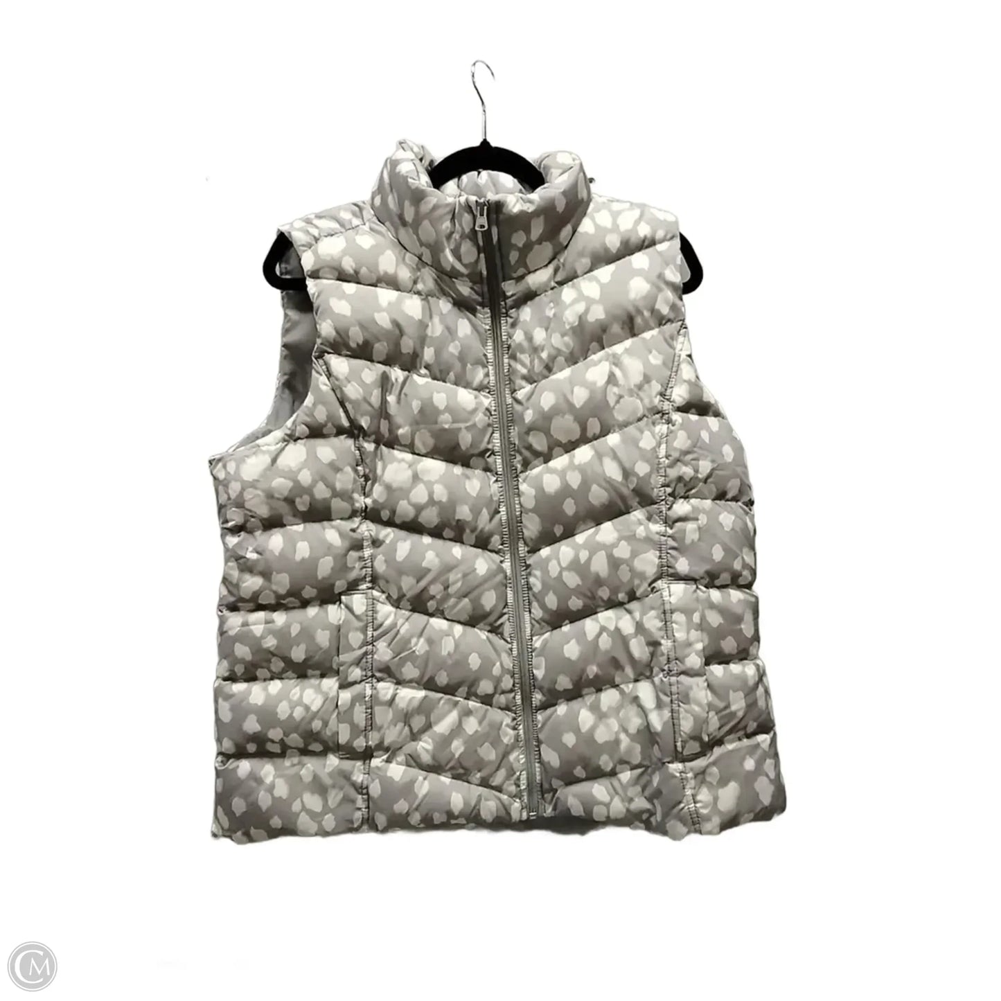 Vest Puffer & Quilted By Lands End In Polkadot Pattern, Size: L