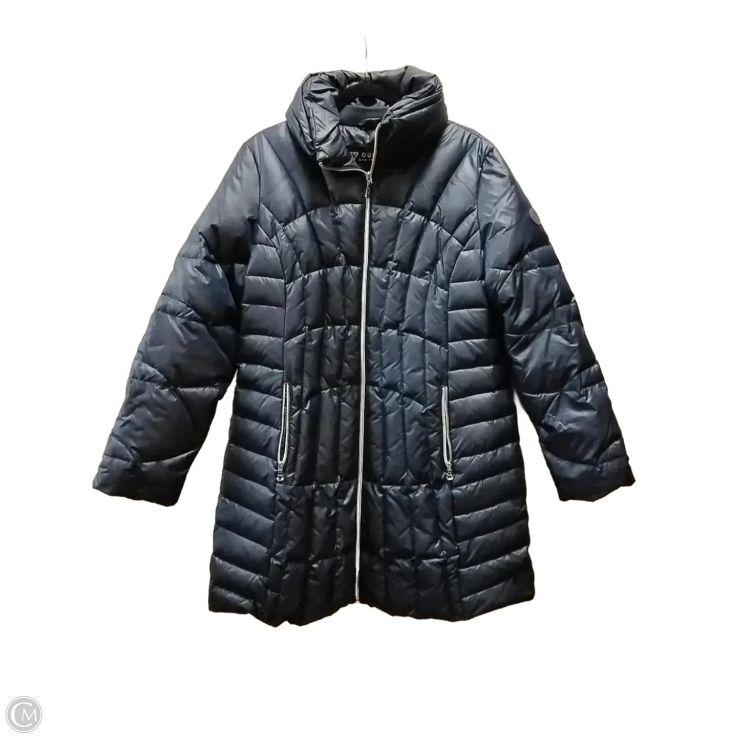 Coat Puffer & Quilted By Guess In Blue, Size: Xl