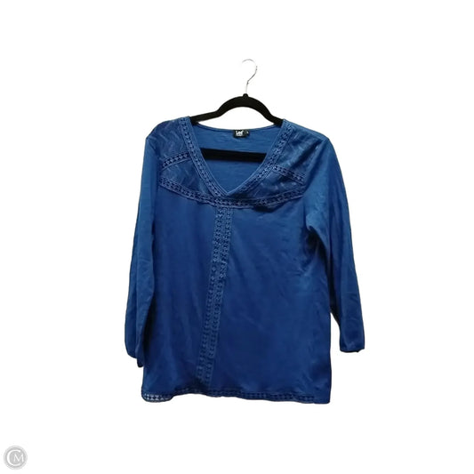 Top Long Sleeve By Lee In Blue, Size: L