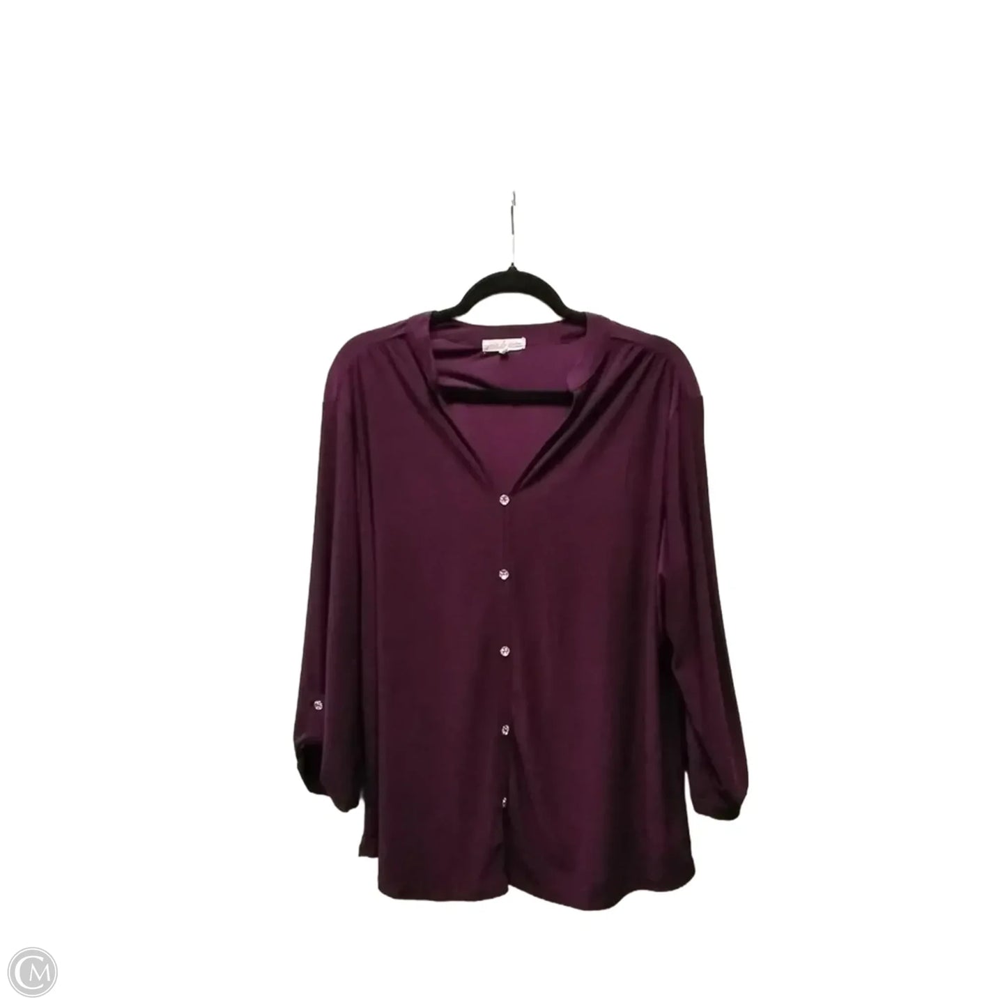 Top Long Sleeve By Joie In Purple, Size: 1x