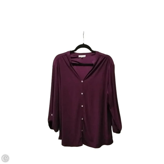 Top Long Sleeve By Joie In Purple, Size: 1x