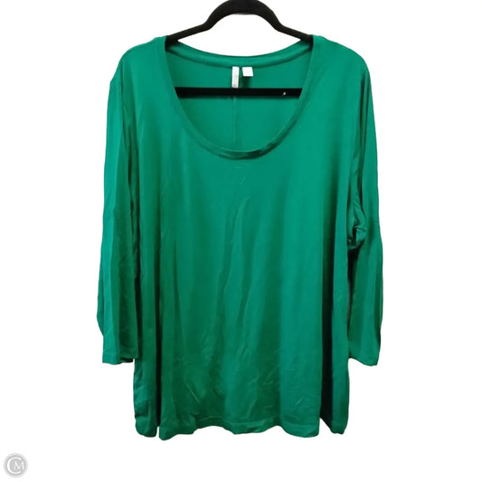 Top Long Sleeve By Cato In Green, Size: 2x