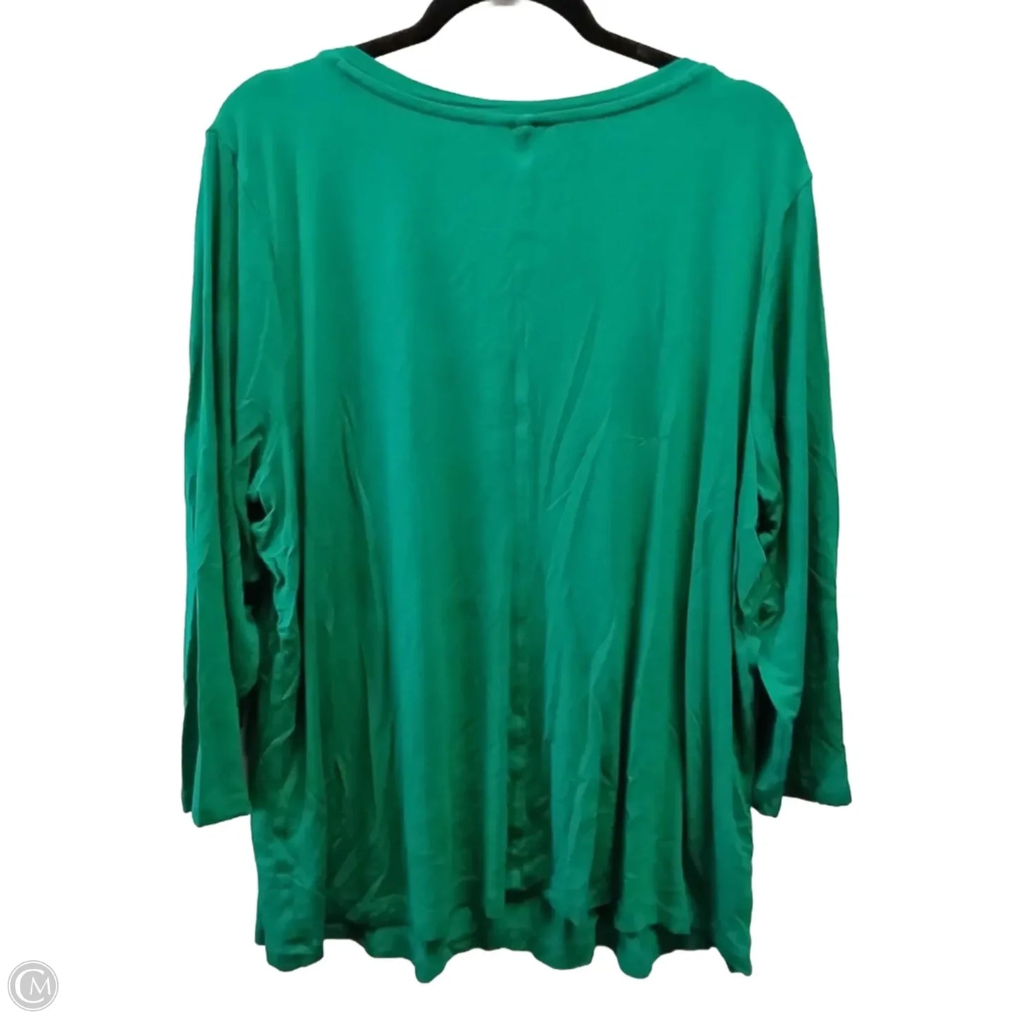 Top Long Sleeve By Cato In Green, Size: 2x