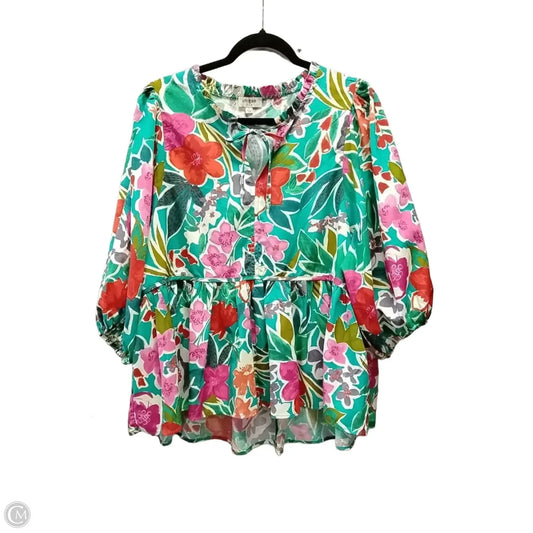Top Long Sleeve By Umgee In Floral Print, Size: L