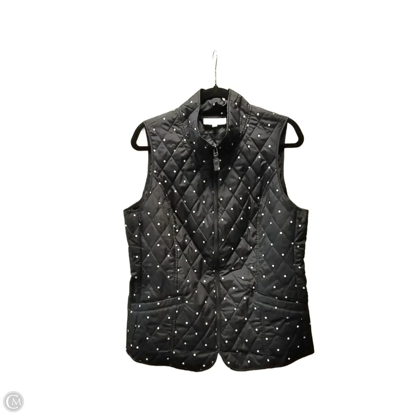 Vest Puffer & Quilted By Talbots In Polkadot Pattern, Size: M