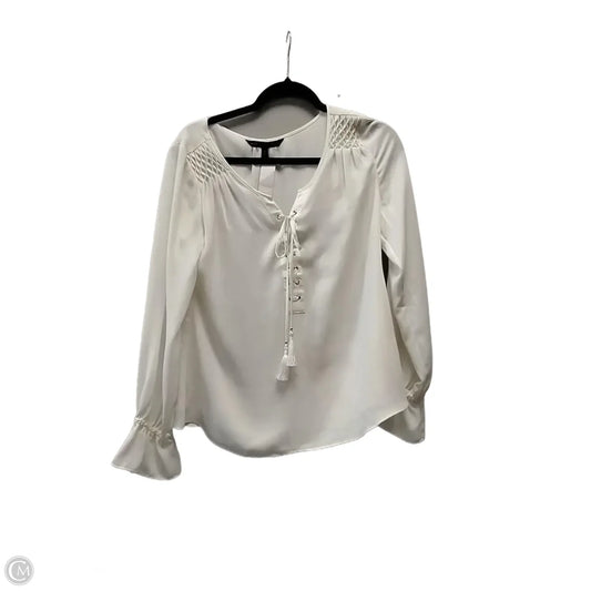 Blouse Long Sleeve By White House Black Market In Cream, Size: 6