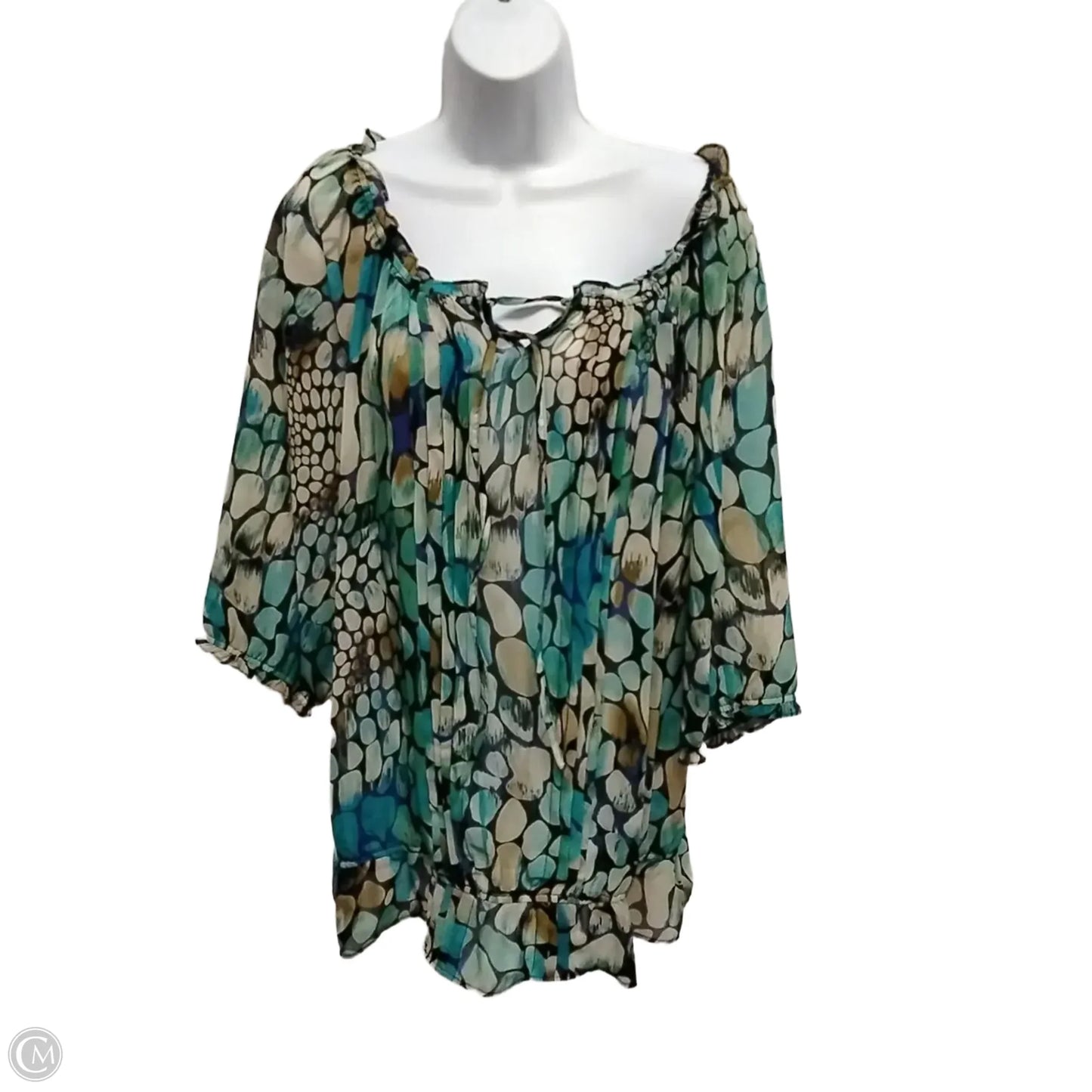 Blouse Long Sleeve By Cj Banks In Multi-colored, Size: 2x