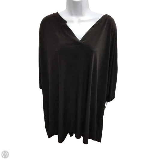 Blouse Short Sleeve By Susan Graver In Black, Size: 3x