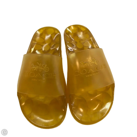 Shoes Designer By Coach In Yellow, Size: 6