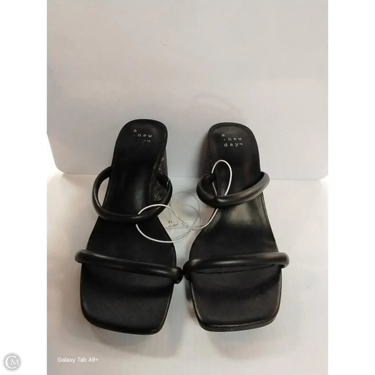 Sandals Heels Block By A New Day In Black & Silver, Size: 5.5
