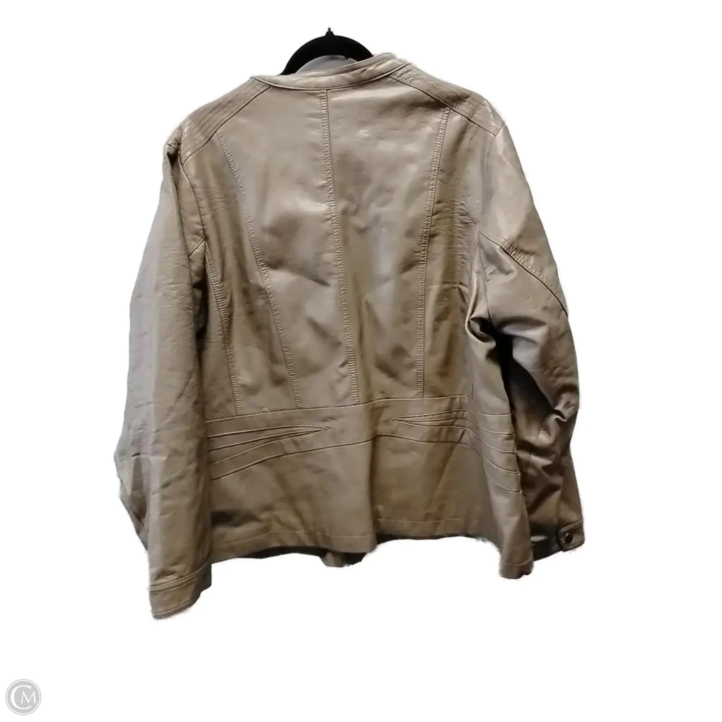 Jacket Leather By Apt 9 In Brown, Size: 3x