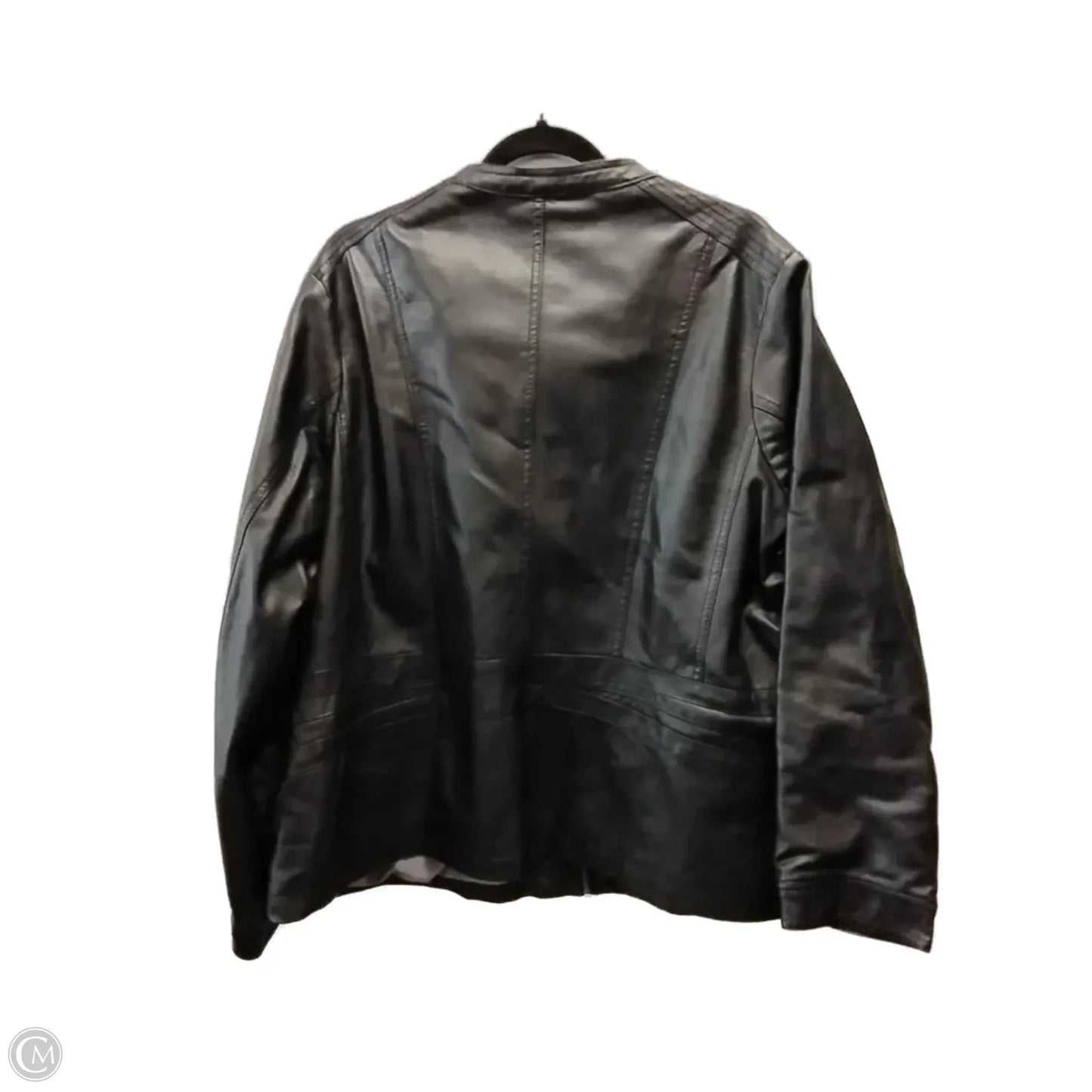 Jacket Leather By Apt 9 In Black, Size: 3x