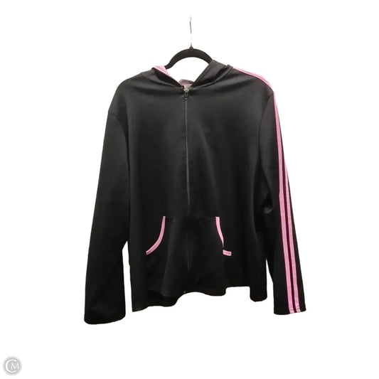 Sweatshirt Hoodie By Clothes Mentor In Black & Pink, Size: 2x