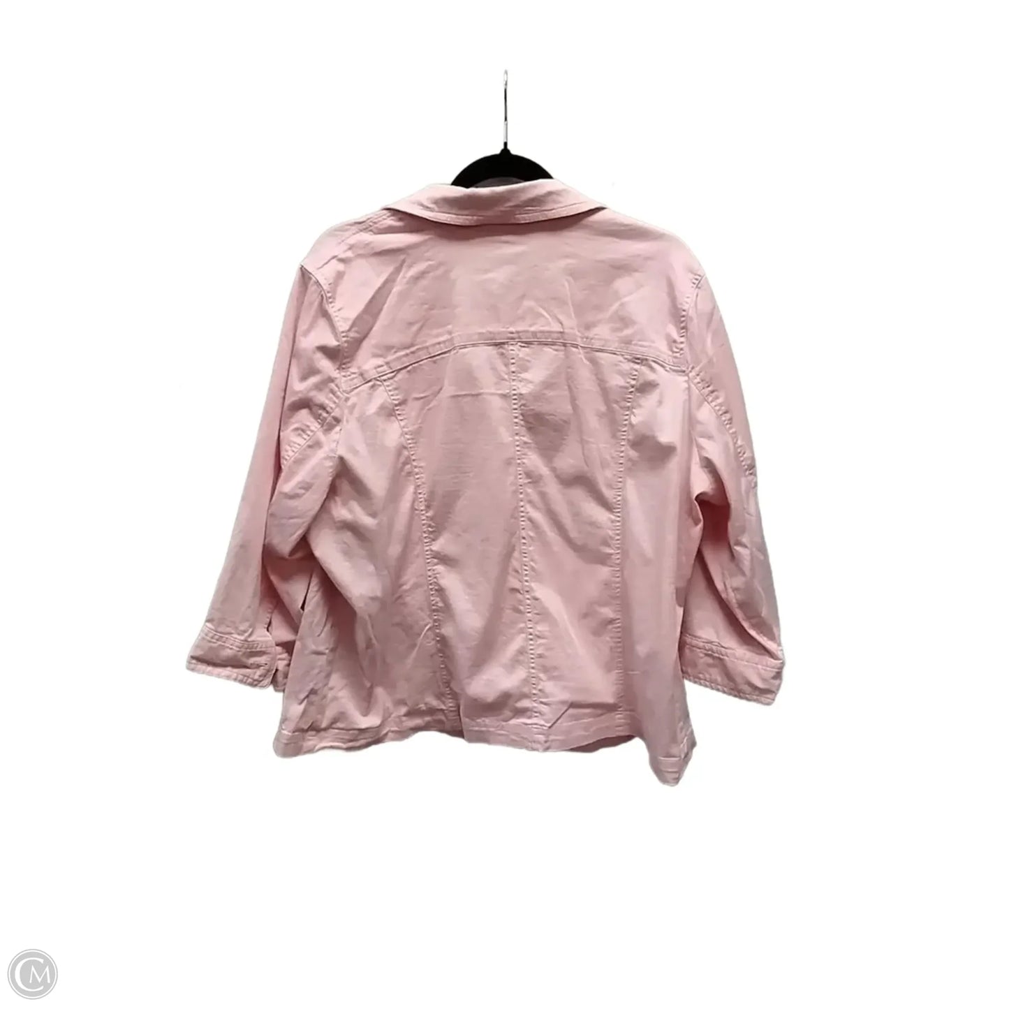 Jacket Denim By Cj Banks In Pink Denim, Size: 2x
