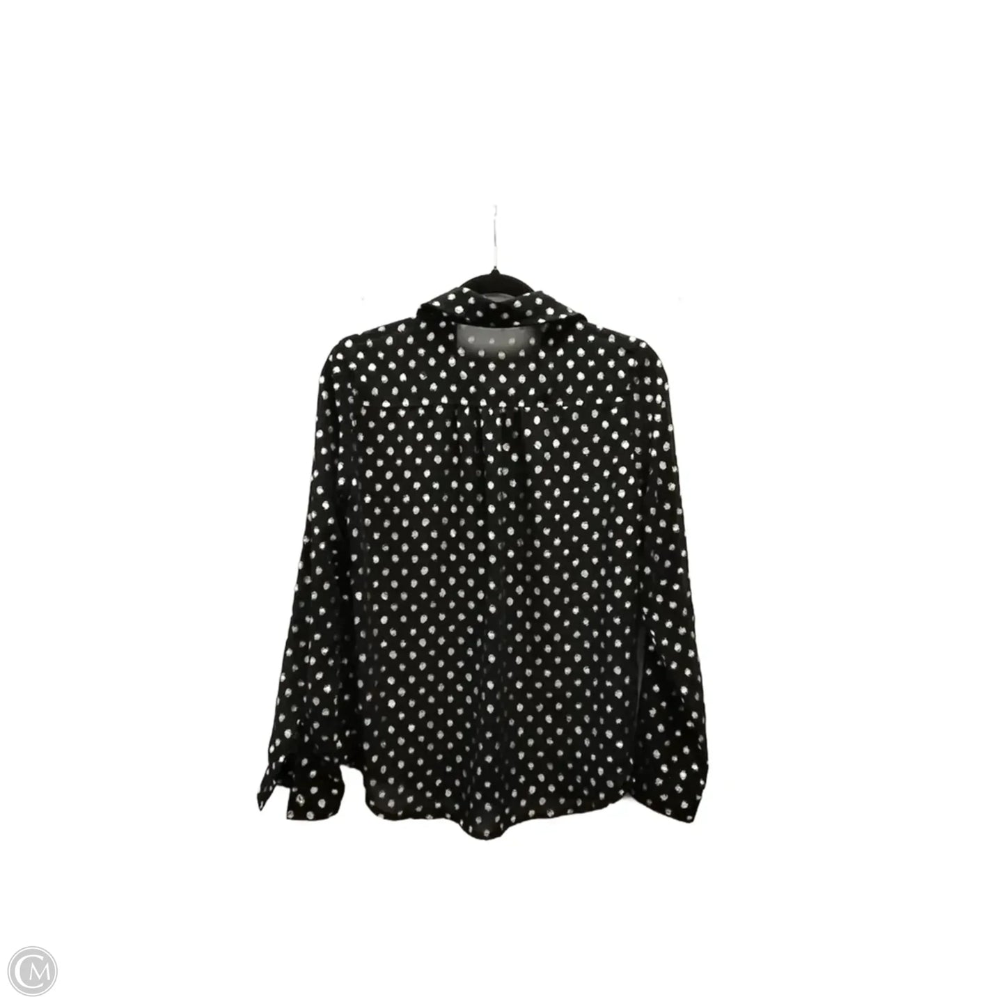 Top Long Sleeve By Monteau In Black & Gold, Size: M