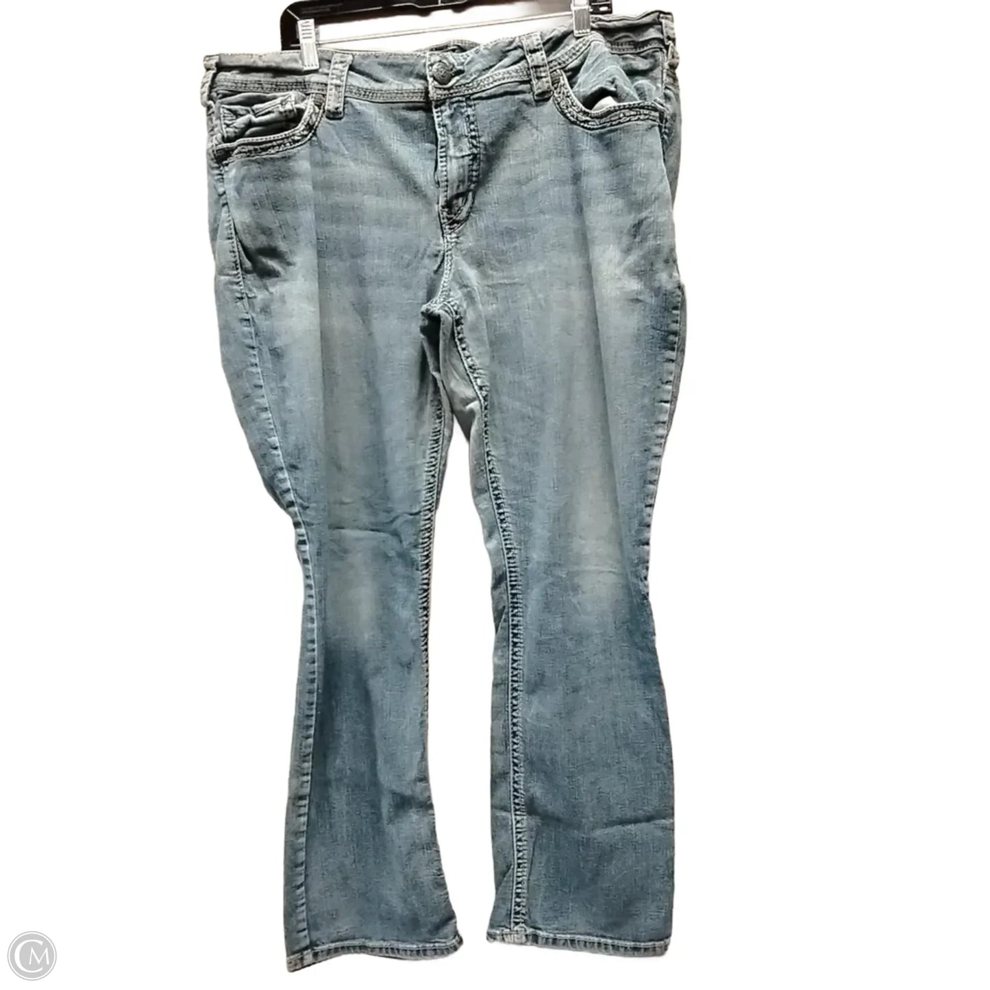 Jeans Boot Cut By Silver In Blue Denim, Size: 22