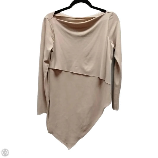 Blouse Long Sleeve By Zara In Tan, Size: S