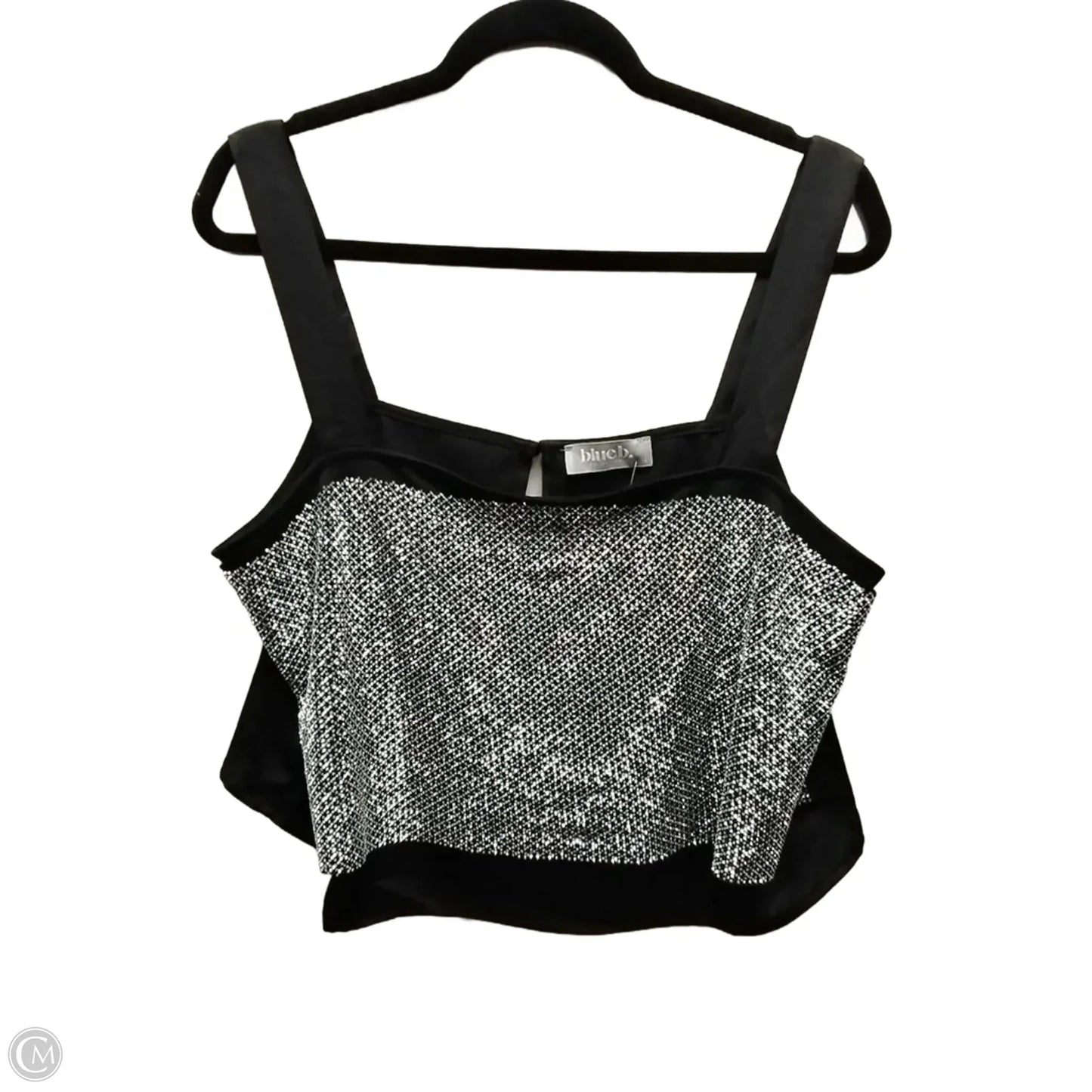 Top Sleeveless By Blue B In Black & Silver, Size: L