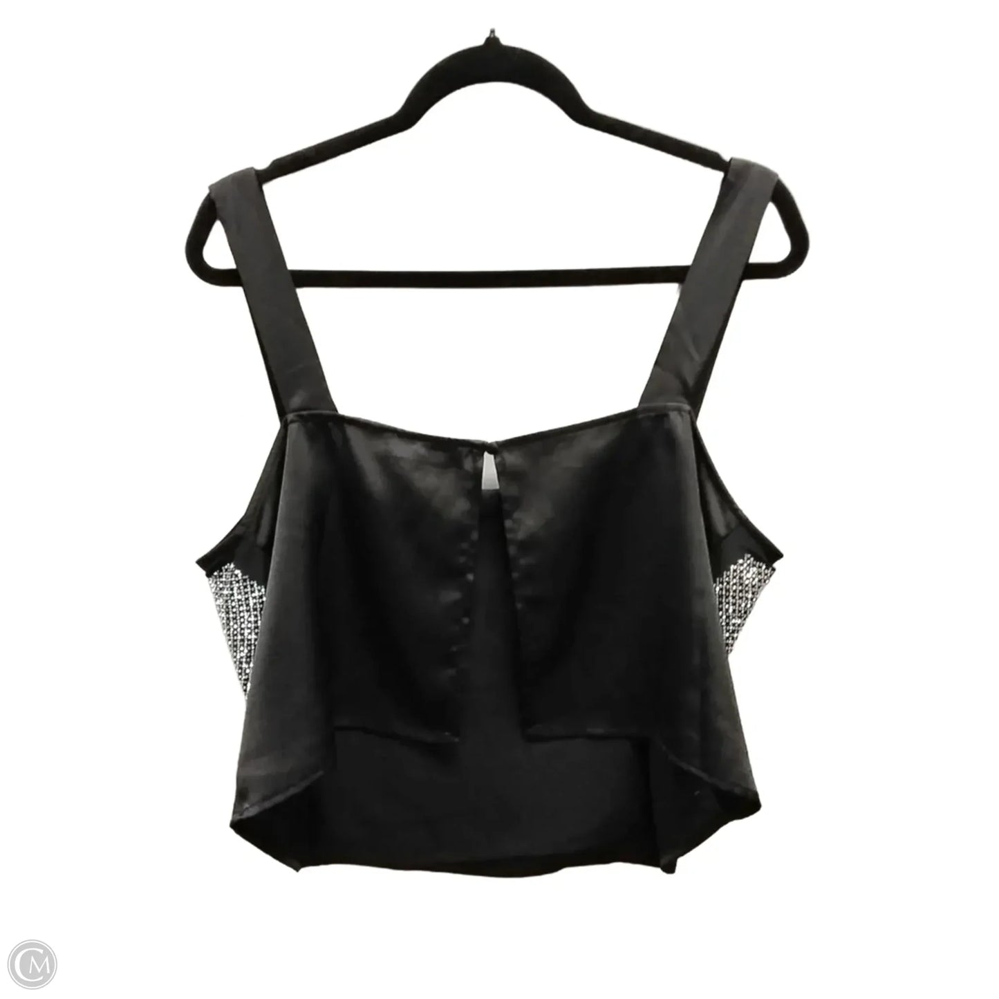 Top Sleeveless By Blue B In Black & Silver, Size: L