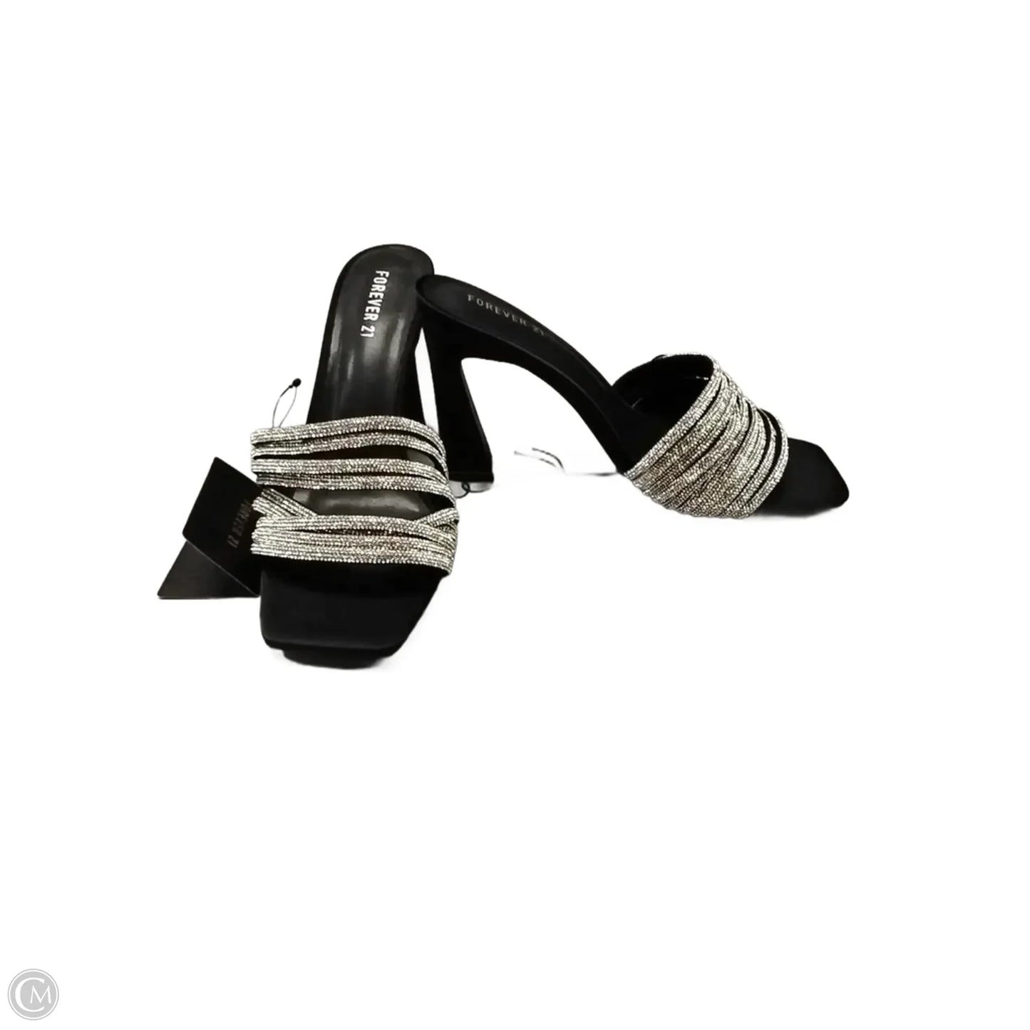 Shoes Heels Stiletto By Forever 21 In Black & Silver, Size: 7