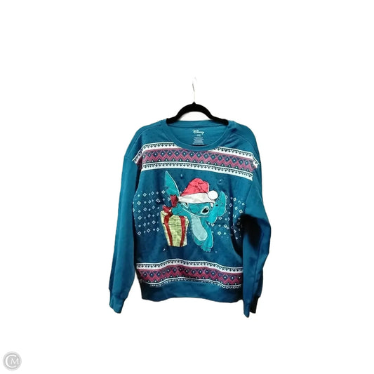Sweatshirt Crewneck By Disney In Blue, Size: L
