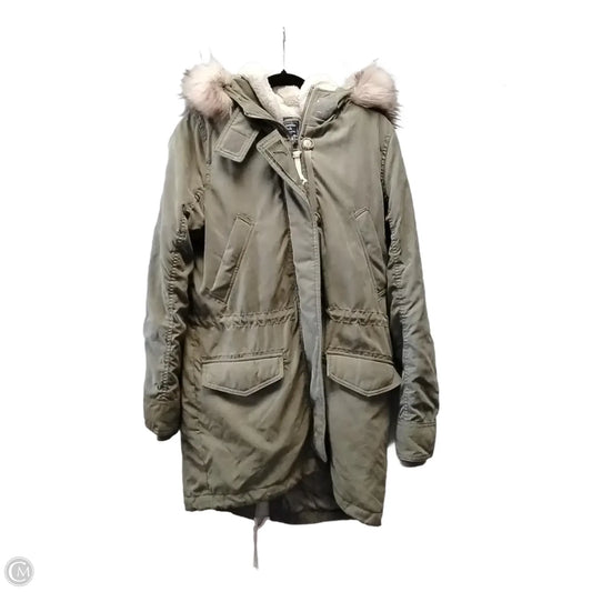 Coat Parka By Abercrombie And Fitch In Green & Tan, Size: M