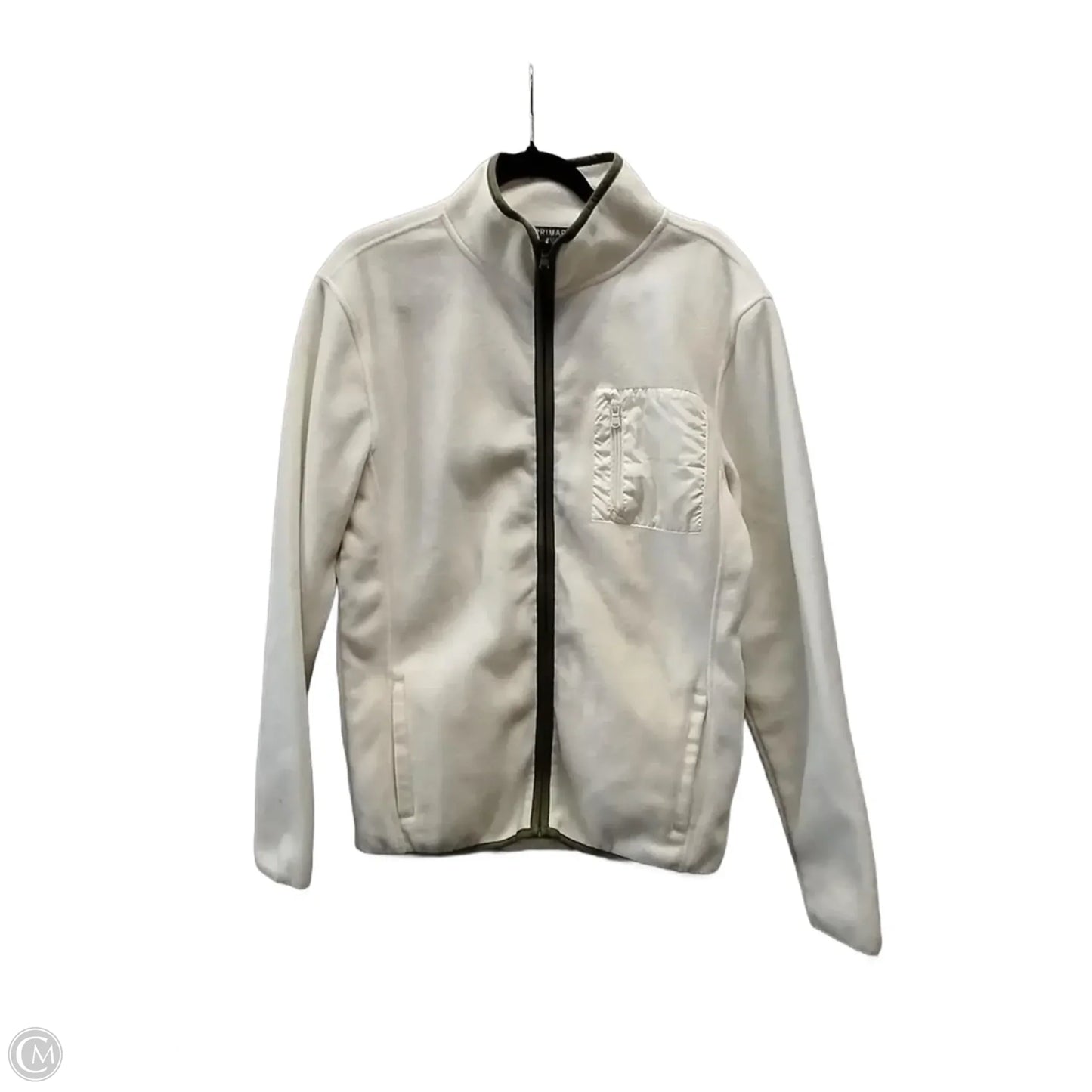 Jacket Fleece By Primark In Green & White, Size: M