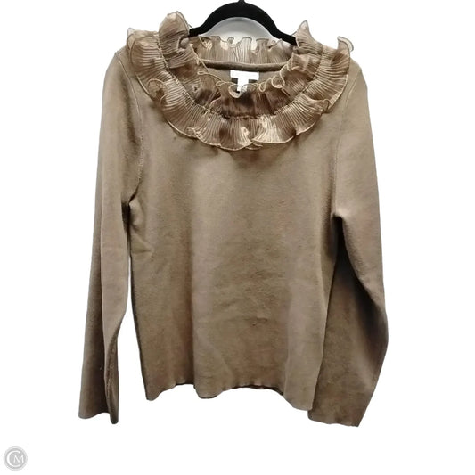 Blouse Long Sleeve By Cato In Brown, Size: Xl