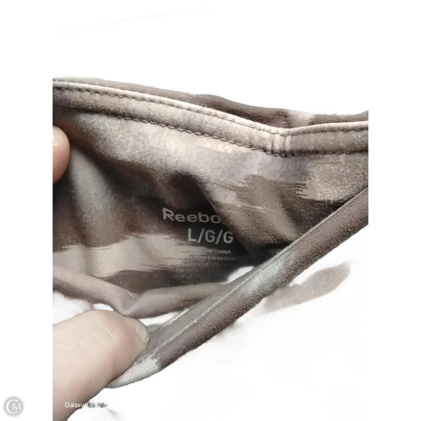 Athletic Leggings By Reebok In Camouflage Print, Size: L