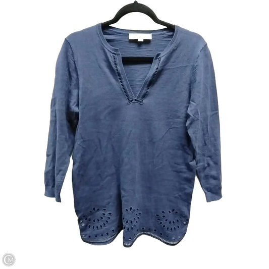 Blouse Long Sleeve By Loft In Navy, Size: S