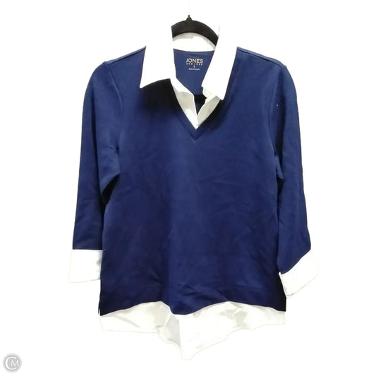 Top Long Sleeve By Jones New York In Blue, Size: S