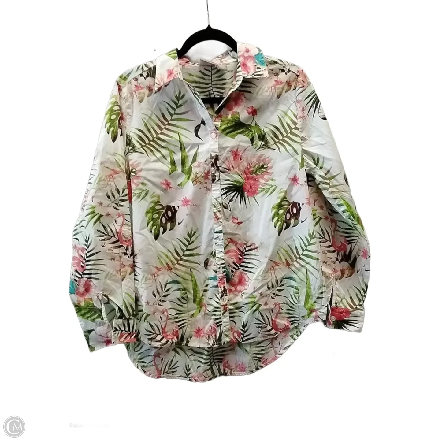 Blouse Long Sleeve By Chicos In Floral Print, Size: 1