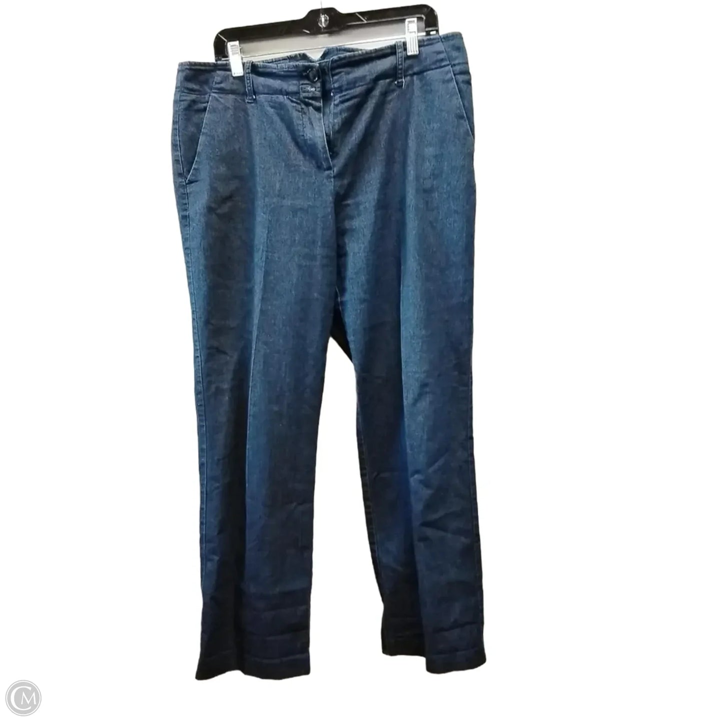 Jeans Straight By Larry Levine In Blue Denim, Size: 14