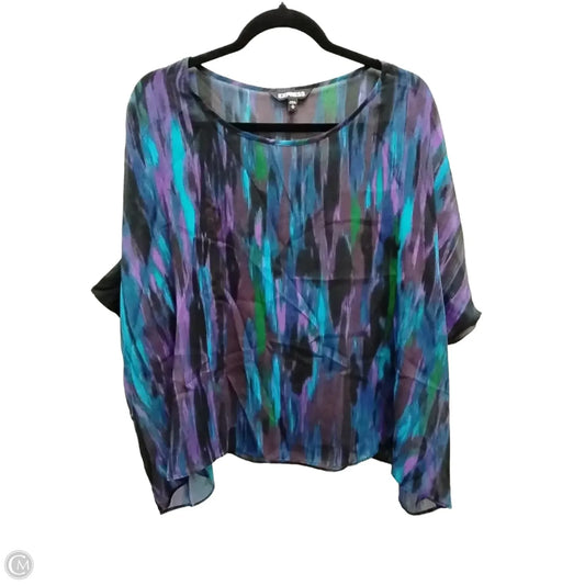 Blouse Short Sleeve By Express In Multi-colored, Size: M