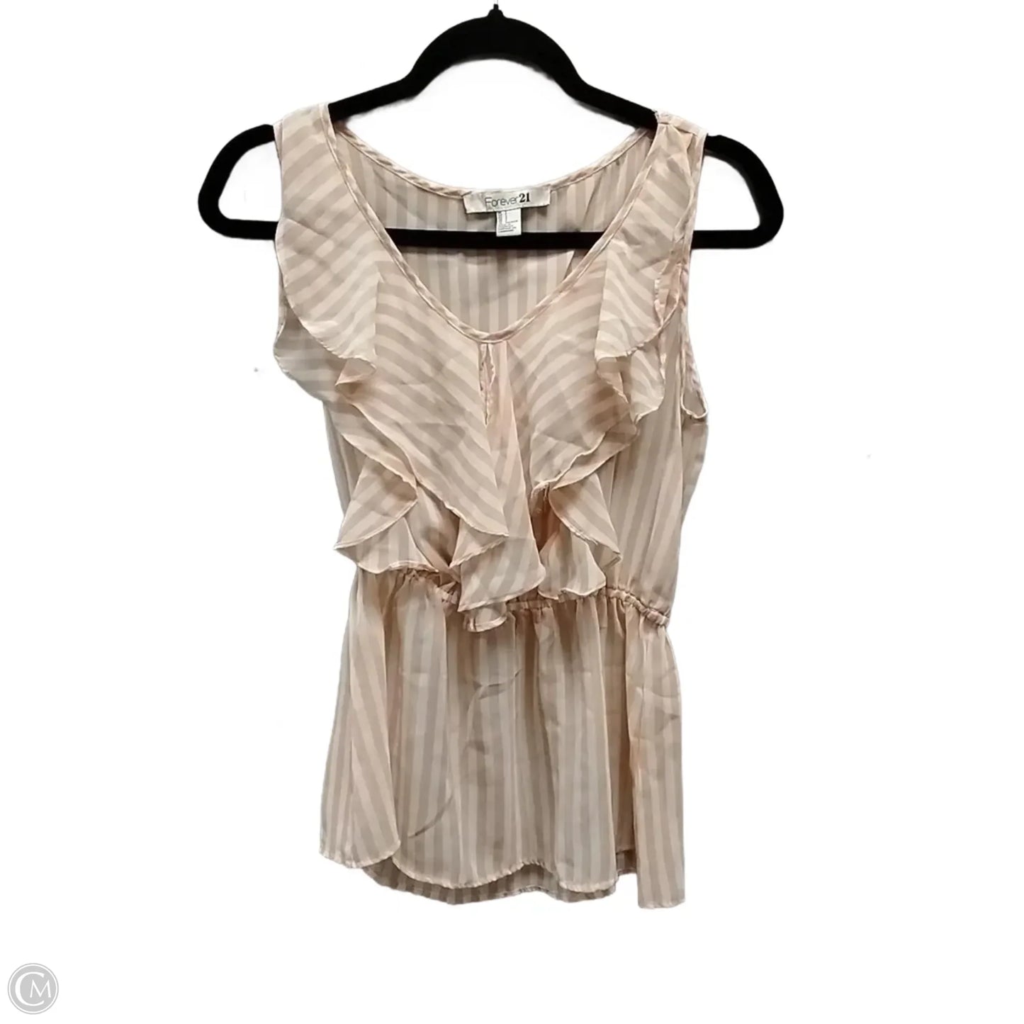 Blouse Short Sleeve By Forever 21 In Striped Pattern, Size: S