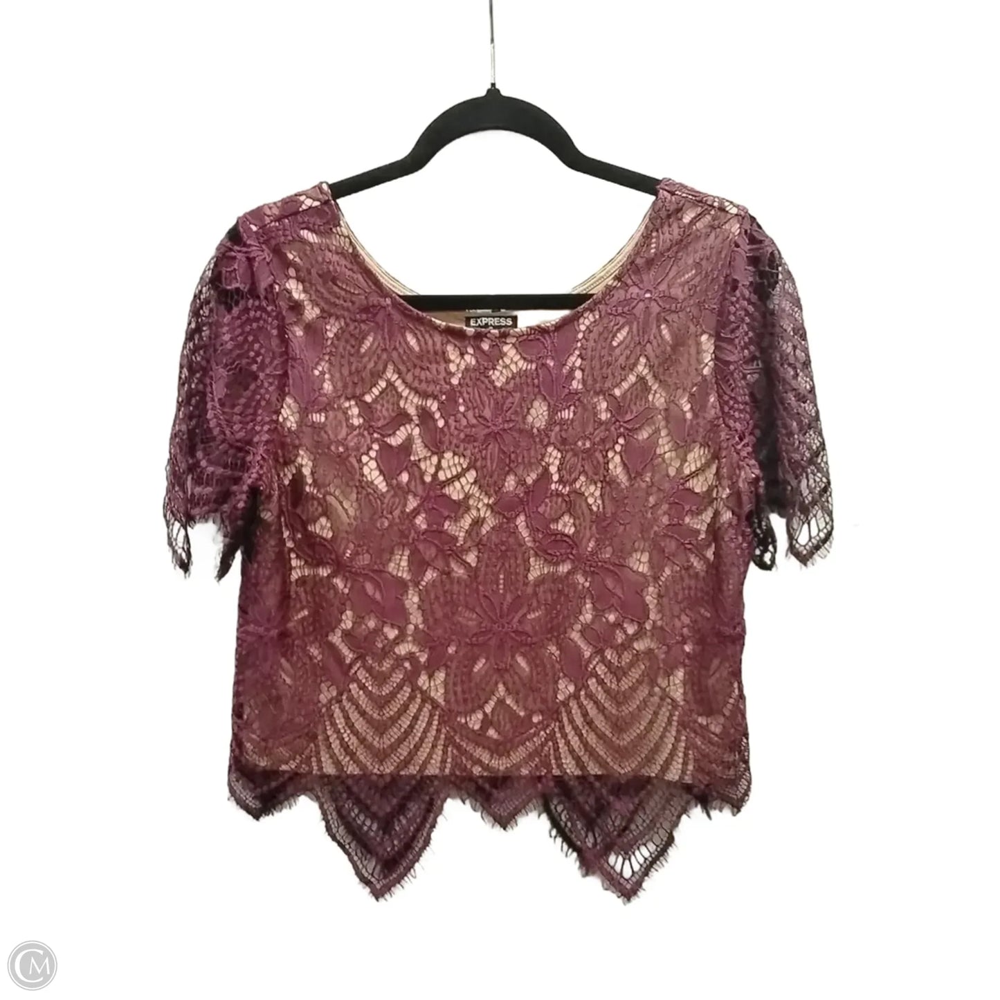 Blouse Short Sleeve By Express In Purple, Size: M