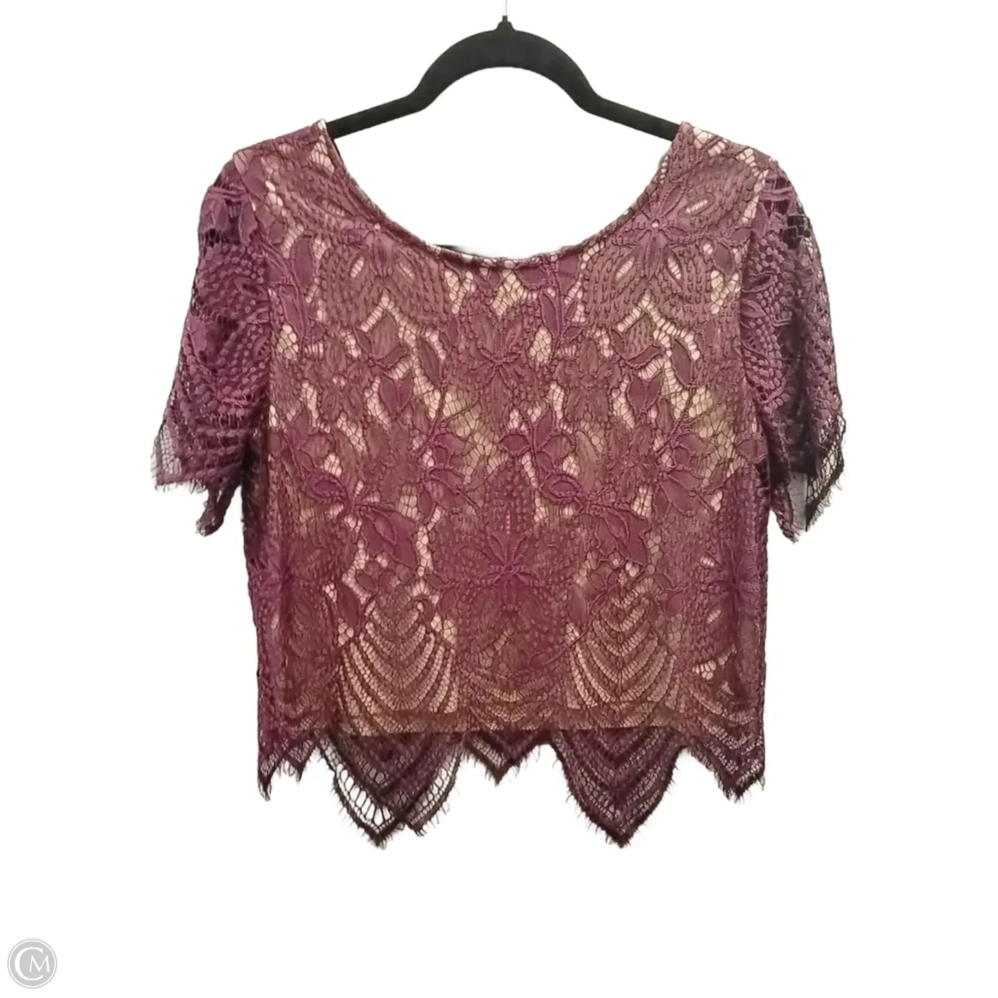 Blouse Short Sleeve By Express In Purple, Size: M