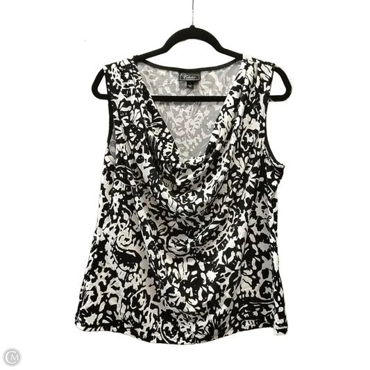 Top Sleeveless By Dressbarn In Black & White, Size: Xl
